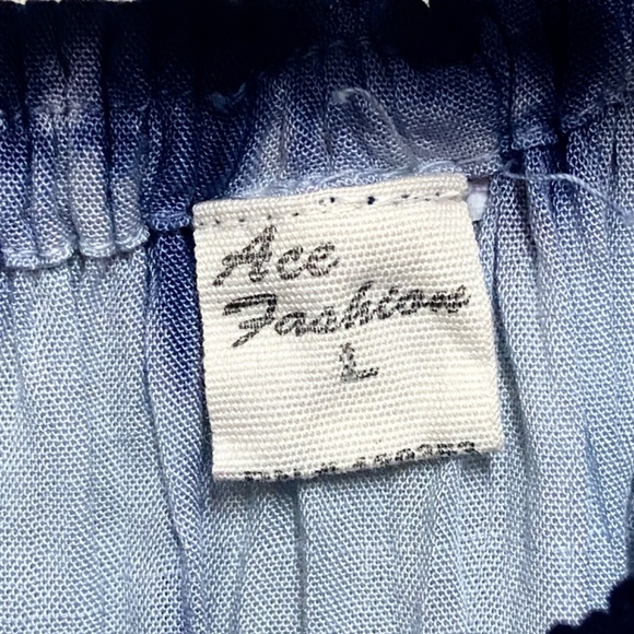 Boho Whimsigoth Shibori Tie-Dye Peasant Rayon Tunic Top L Flowy Bell Sleeve - Picture 4 of 12